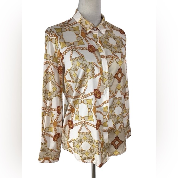 Guess Hadria Printed Long Sleeve Button Up Blouse NEW - Picture 7 of 10